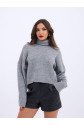 43211 TRİKO BALIKÇI KAZAK-GRİ