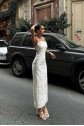 Trisha Sırt Dekolteli Keten Elbise 2496-20 ELBİSE