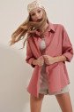 3900 Oversize Uzun Basic Gömlek - Gül Kurusu