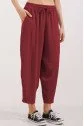 6591 Dokuma Şalvar Pantolon - Bordo