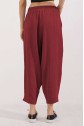 6591 Dokuma Şalvar Pantolon - Bordo