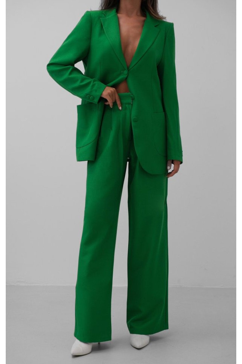 Bel Katlamalı Pantolon Blazer Ceket Takım