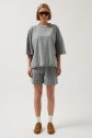 Oversize Lazer Kesim Bisiklet Yaka T-Shirt