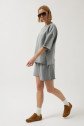 Oversize Lazer Kesim Bisiklet Yaka T-Shirt
