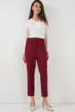 6650 Yüksek Bel Kumaş Pantolon - Bordo