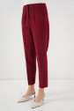 6650 Yüksek Bel Kumaş Pantolon - Bordo
