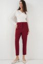 6650 Yüksek Bel Kumaş Pantolon - Bordo