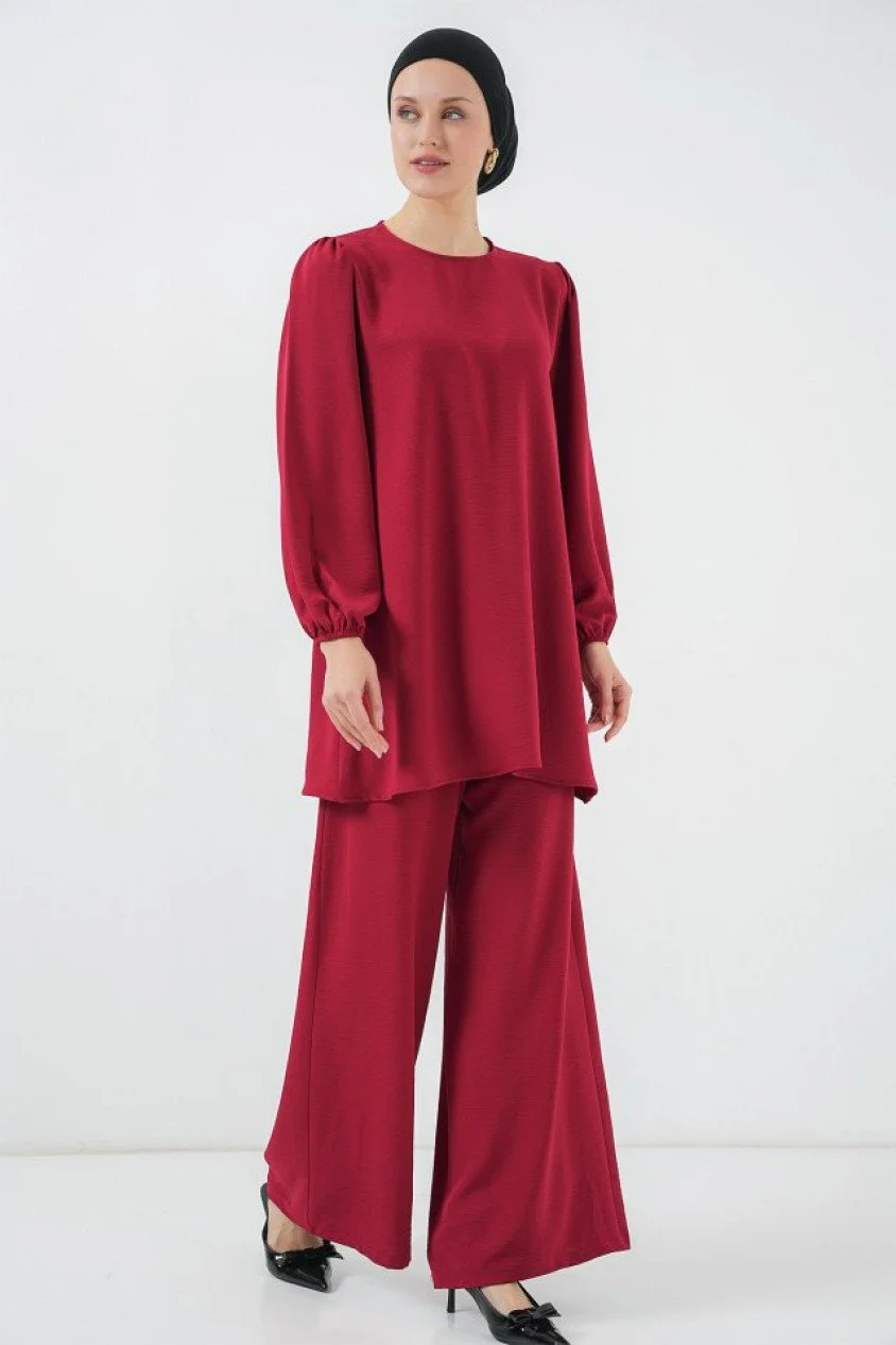 Ayrobin Tunik Pantolon Alt Üst Takım 6712 - Bordo