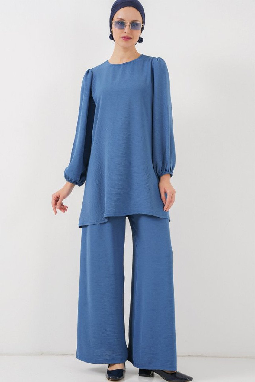 Ayrobin Tunik Pantolon Alt Üst Takım 6712 - İndigo