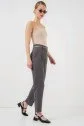 Pileli Kemerli Kumaş Pantolon 6725 - Antrasit