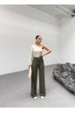 230 Gr Poly Viscose Lycra Metal Düğme Palazzo Pantolon