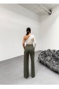 230 Gr Poly Viscose Lycra Metal Düğme Palazzo Pantolon