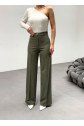 230 Gr Poly Viscose Lycra Metal Düğme Palazzo Pantolon