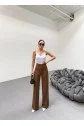 230 Gr Poly Viscose Lycra Metal Düğme Palazzo Pantolon