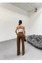 230 Gr Poly Viscose Lycra Metal Düğme Palazzo Pantolon