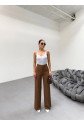 230 Gr Poly Viscose Lycra Metal Düğme Palazzo Pantolon