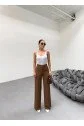 230 Gr Poly Viscose Lycra Metal Düğme Palazzo Pantolon