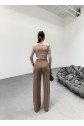 230 Gr Poly Viscose Lycra Metal Düğme Palazzo Pantolon