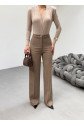 230 Gr Poly Viscose Lycra Metal Düğme Palazzo Pantolon