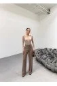 230 Gr Poly Viscose Lycra Metal Düğme Palazzo Pantolon