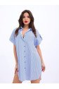 5488 GÖMLEK-MAVİ BEYAZ ÇİZGİLİ