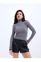 42251 TRİKO BALIKÇI FİTİLLİ KAZAK-GRİ-SİYAH
