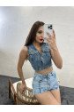 6317 KOT BLUZ-MAVİ