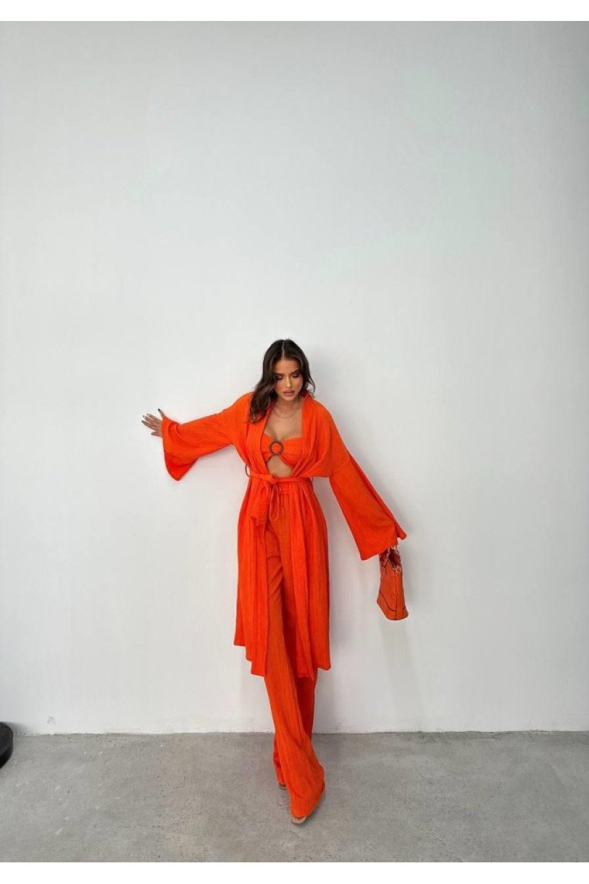 KRINKILL BÜSTİYER-PANTOLON-KİMONO TAKIM - Orange