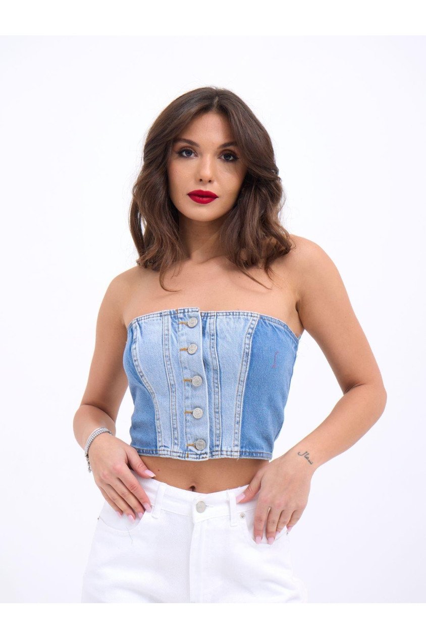 6991 KOT BLUZ-MAVİ