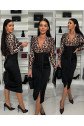 Kadın Dijital Baskılı Full Likralı Kristal örme Kumaş Drape Detaylı Yırtmaç Dekolteli Midi Boy Elbise