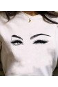 Kadın Kısa Kollu Bisiklet Yaka Göz Baskılı Süprem T-shirt