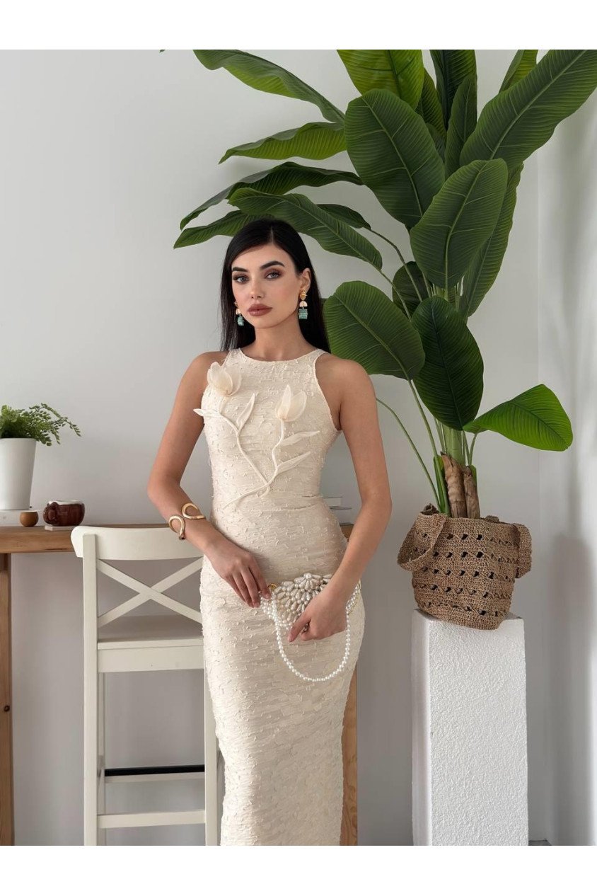 Lers Çiçek Detaylı Elbise