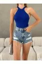 Kadın Sırt Dekolteli Triko Bluz