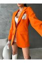 ELLO ETİKETLİ ÇENGELLİ İĞNE DETAYLI CEKET - Orange
