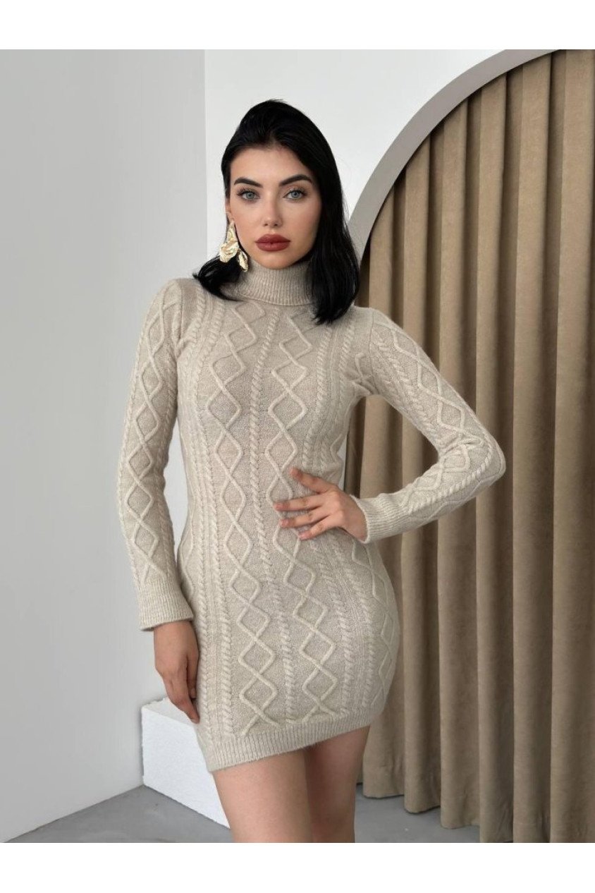Livorna Boğazlı Mini Elbise