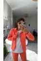 Kadın Uzun Kol Fermuar Detay Ceket Ve Yüksek Bel Toparlayıcı Tayt Ikili Takım