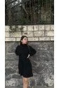 Kadın Uzun Kollu Balıkçı Yaka Kısa şardonlu Kaşkorse Elbise