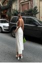 Trisha Sırt Dekolteli Keten Elbise 2496-20 ELBİSE