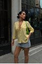 Poulina Flamlı Keten Gömlek 3257-08