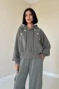 Haki Kapüşonlu Sweatshirt Ve Kargo Pantolon Takım
