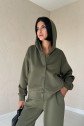 Haki Beli Lastikli Ceket Ve Pantolon Takım