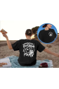 Bisiklet Yaka Baskılı T-shirt - Siyah