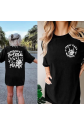 Bisiklet Yaka Baskılı T-shirt - Siyah
