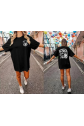 Bisiklet Yaka Baskılı T-shirt - Siyah
