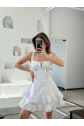 Mini Askılı Elbise - Beyaz