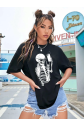 Baskılı T-shirt - Siyah