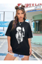 Baskılı T-shirt - Siyah