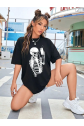 Baskılı T-shirt - Siyah