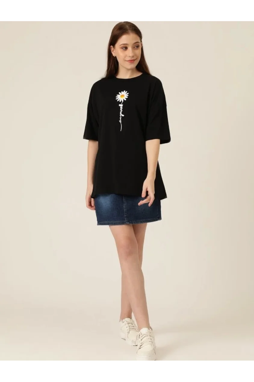 Baskılı T-shirt - Siyah