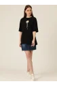 Baskılı T-shirt - Siyah